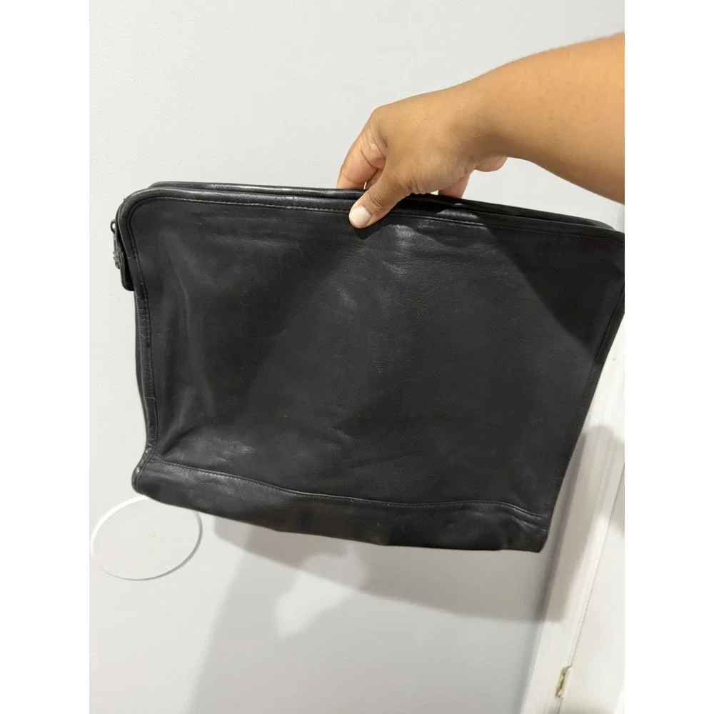 VTG Tumi Leather Laptop Insert Sleeve Document Pouch Bag Black Attache Case L